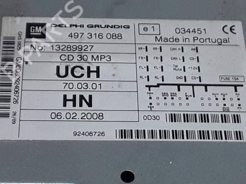 Radio OPEL CORSA D (S07) 1.3 CDTI (L08, L68) | BP25190185E6 