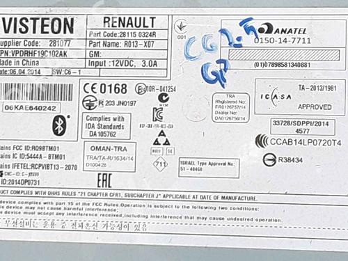 Radio RENAULT TWINGO III (BCM_, BCA_) 1.0 SCe 70 | BP25189622E6 