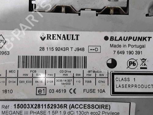 Radio RENAULT MEGANE III Hatchback (BZ0/1_, B3_) 1.9 dCi (BZ0N, BZ0J) | BP25189378E6