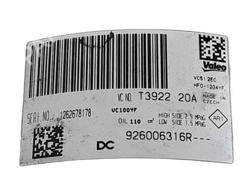 AC compressor RENAULT TWINGO III (BCM_, BCA_) 1.0 SCe 65 (BCMJ) | BP28828312M34