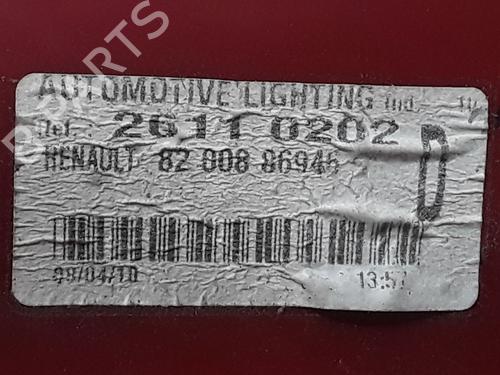 Right taillight RENAULT CLIO III (BR0/1, CR0/1) 1.5 dCi (BR0H, CR0H, CR1S, BR1S) | BP25192796C35 