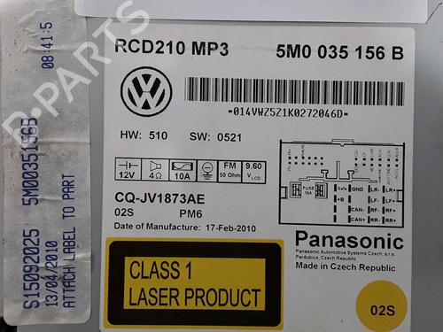 Radio VW POLO V (6R1, 6C1) 1.6 TDI | BP25189700E6 