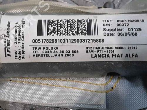 Used Left curtain airbag FIAT 500 (312_) 1.2 (312AXA1A) (69 hp) 25160170