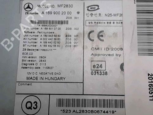 Radio MERCEDES-BENZ A-CLASS (W169) A 180 CDI (169.007, 169.307) | BP25189938E6 