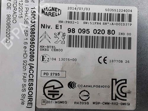 Radio PEUGEOT 208 I (CA_, CC_) 1.6 HDi | BP25189746E6 