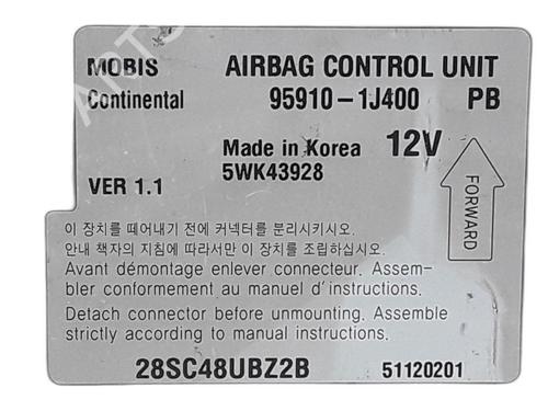 ECU airbags HYUNDAI i20 I (PB, PBT) 1.1 CRDi | BP29263373M53 