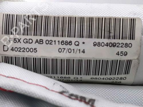 Right curtain airbag PEUGEOT 208 I (CA_, CC_) 1.2 VTI 82 | BP25160869C12 