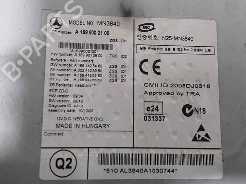 Radio MERCEDES-BENZ A-CLASS (W169) A 180 CDI (169.007, 169.307) | BP25189608E6 
