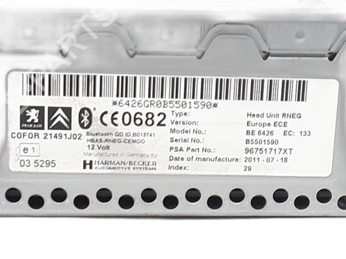 Radio PEUGEOT 207 (WA_, WC_) 1.6 HDi 110 | BP30138710E6