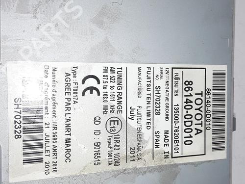 Radio TOYOTA YARIS (_P13_) 1.3 (NSP130_, NSP130) | BP25767405E6 