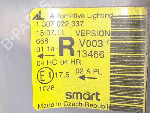 Right headlight SMART FORTWO Coupe (450) 0.7 (450.352, 450.332) | BP25182637C29 - Image 2