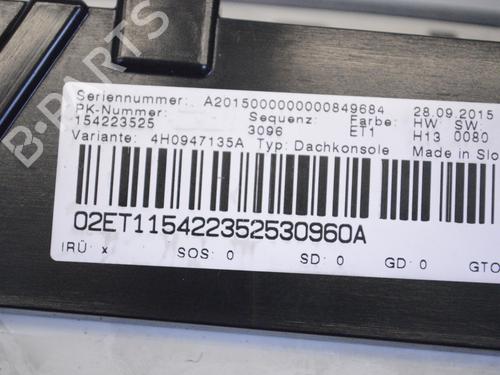 Interior roof light AUDI A8 D4 (4H2, 4H8, 4HC, 4HL) 3.0 TDI quattro | BP30244435I8