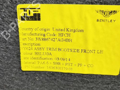 Boot lining BENTLEY CONTINENTAL Coupe (3W_, 393) 6.0 FLEX | BP36533853I3 - Image 6