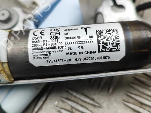 Right curtain airbag TESLA MODEL 3 (5YJ3) EV | BP32269343C12 