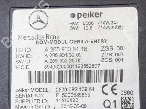 Electronic module MERCEDES-BENZ C-CLASS (W205) C 200 (205.042) | BP6752545M83 