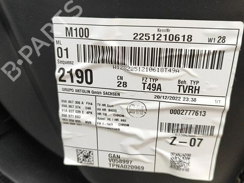 Bageste højre beklædning AUDI Q4 E-TRON SUV (F4B) 40 | BP32119386C61 