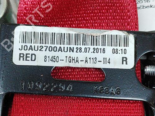 Front right seatbelt HONDA CIVIC X Hatchback (FC_, FK_) 2.0 Type-R (FK8) | BP21486135I25 