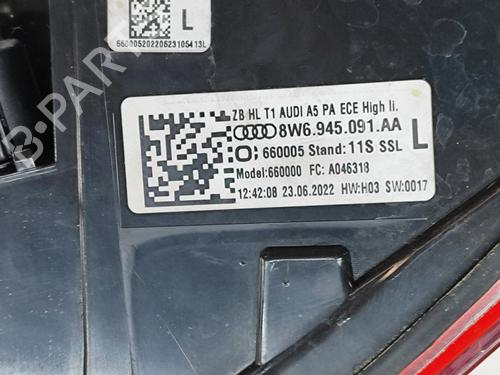 Left taillight AUDI A5 Sportback (F5A, F5F) 35 TDI | BP28194755C34 