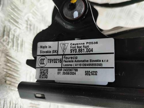 Sæde højre fortil PORSCHE CAYENNE Coupe (9YB) 4.0 S AWD (9YBBJ1) | BP29593503C16