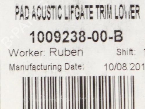 Boot lining TESLA MODEL S (5YJS) 75 | BP20231308I3 