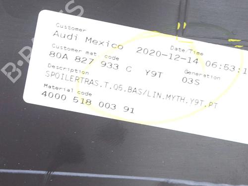 Spoiler bagklap AUDI Q5 (FYB, FYG) 40 TDI Mild Hybrid quattro | BP27762290C96