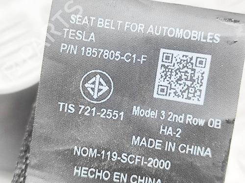 Rear right seatbelt TESLA MODEL 3 (5YJ3) EV | BP40014510I28 - Image 6