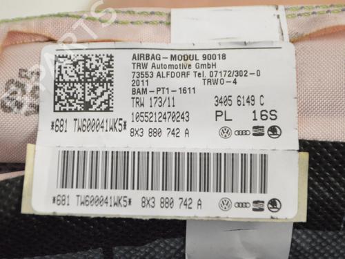 Right curtain airbag AUDI A1 (8X1, 8XK) 1.4 TFSI | BP30220920C12 