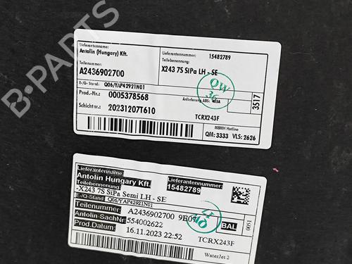 Boot lining MERCEDES-BENZ EQB (X243) EQB 300 4-matic (243.608, 243.609) | BP29594043I3 