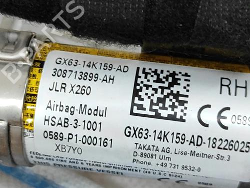 Right curtain airbag JAGUAR XF II (X260) 2.0 D | BP27158333C12