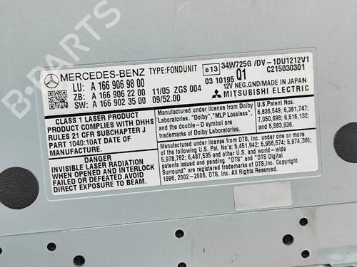 Electronic module MERCEDES-BENZ M-CLASS (W166) ML 63 AMG 4-matic (166.074) | BP27404871M83 