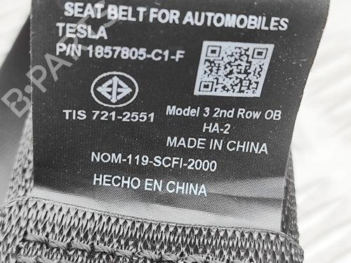 Rear left seatbelt TESLA MODEL 3 (5YJ3) EV | BP40014534I29 - Image 5
