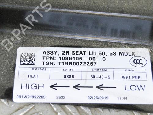 Rear seat TESLA MODEL X (5YJX) P100D AWD | BP8842809C17 