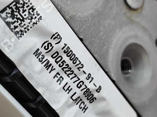 Front left lock TESLA MODEL 3 (5YJ3) EV | BP27765406C98 