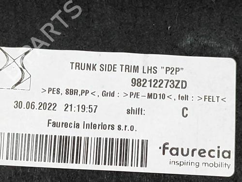 Boot lining DS DS 7 Crossback (J4_, JR_, JC_) 1.5 BlueHDi 130 (JCYHZJ, JCYHZR) | BP28552953I3 - Image 5