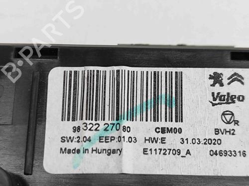 Climate control PEUGEOT 3008 II SUV (MC_, MR_, MJ_, M4_) 1.2 THP/ PureTech 130 (MRHNSM, MRHNSU, MRHNSJ, MRHNYW,... | BP16536266I5 