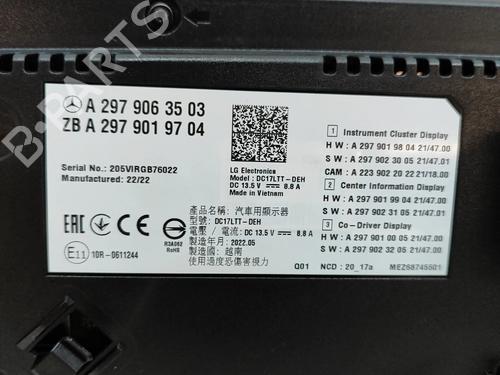 Instrument cluster MERCEDES-BENZ EQE (V295) EQE 53 AMG 4-matic+ (295.153) | BP27769676C47 