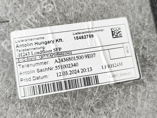 Luggage compartment floor MERCEDES-BENZ EQA (H243) EQA 250+ (243.702) | BP31528793I33 