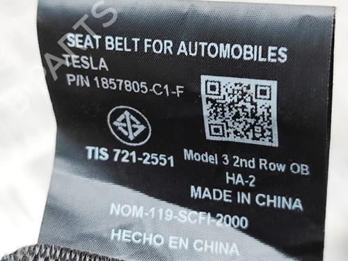 Rear left seatbelt TESLA MODEL 3 (5YJ3) EV | BP33697645I29 - Image 8