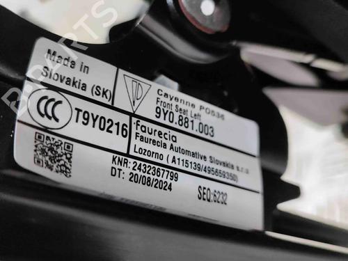 Left front seat PORSCHE CAYENNE Coupe (9YB) 4.0 S AWD (9YBBJ1) | BP29593502C15  - Image 18