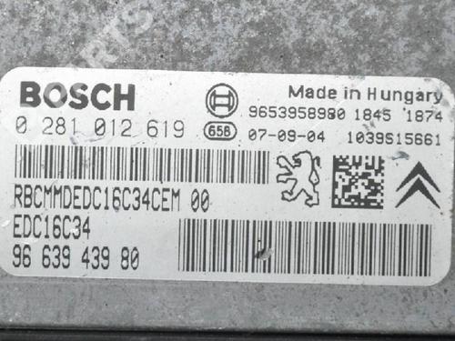 Engine control unit (ECU) CITROËN BERLINGO / BERLINGO FIRST Box Body/MPV (M_) 1.6 HDI 75 (MB9HW) | BP6728450M57 