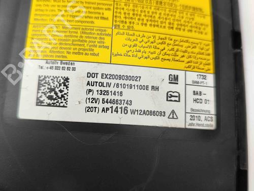 Right seat airbag CHEVROLET CRUZE (J300) 2.0 CDI | BP25787303C14