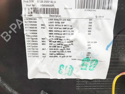 Front left panel MERCEDES-BENZ EQB (X243) EQB 350 4-matic (243.612) | BP39719458C58 - Image 10