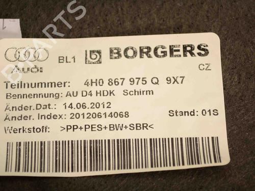 Boot lining AUDI A8 D4 (4H2, 4H8, 4HC, 4HL) 3.0 TDI quattro | BP30209967I3 