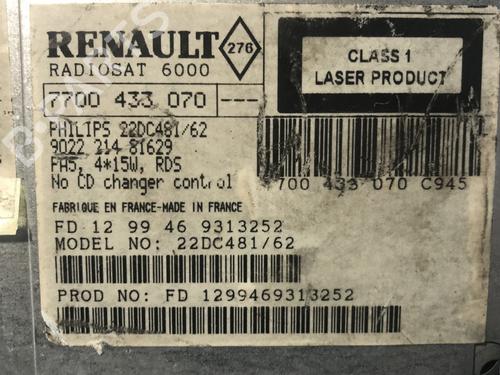 Radio RENAULT LAGUNA I (B56_, 556_) 2.0 | BP29475928E6 