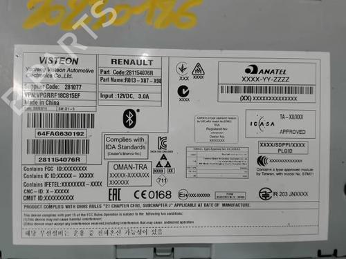 Used Radio RENAULT CLIO IV (BH_) 1.5 dCi 90 (90 hp) 25648094