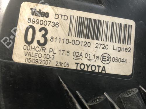 Right headlight TOYOTA YARIS (_P9_) 1.4 D-4D (NLP90_, NLP90R) | BP29412198C29 