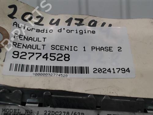 Used Radio Radio RENAULT SCÉNIC I MPV (JA0/1_, FA0_) 1.9 dCi (JA05, JA1F) (102 hp) 25629591 25629591