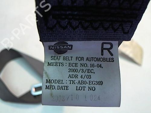 Used Rear right seatbelt Rear right seatbelt NISSAN NAVARA (D22) 2.5 D 4x4 (133 hp) 25637905 25637905