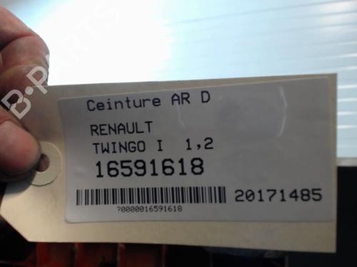 Used Rear right seatbelt Rear right seatbelt RENAULT TWINGO I (C06_) 1.2 (C063, C064) (55 hp) 25636010 25636010
