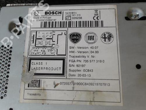 Radio FIAT 500 (312_) 1.3 D Multijet (312AXB1A) (75 hp) 25631444